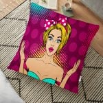 Sarı Zeminli Summer Popart Tasarımlı Dekoratif Yer Minderi - 70 x 70 cm Realhomes