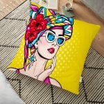 Özel Tasarım Smile Take Up Desenli Dekoratif Yer Minderi - 70 x 70 cm Realhomes