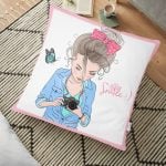 Sarı Zeminli Summer Popart Tasarımlı Dekoratif Yer Minderi - 70 x 70 cm Realhomes