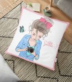 Özel Tasarım Smile Take Up Desenli Dekoratif Yer Minderi - 70 x 70 cm Realhomes