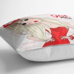 - yerminderi-YER-3295-1 - Realhomes  Çizgili Grl Power Desenli Dijital Baskılı Dekoratif Yer Minderi - 70 x 70 cm Realhomes