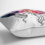 - yerminderi-YER-3296-1 - Realhomes  Renkli Şapka Tasarımlı Dijital Baskılı Dekoratif Yer Minderi - 70 x 70 cm Realhomes