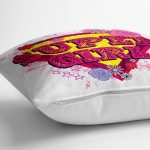 - yerminderi-YER-3300-1 - Realhomes  Super Girl Tasarımlı Dijital Baskılı Dekoratif Yer Minderi - 70 x 70 cm Realhomes