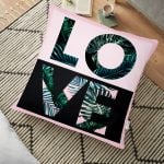 Çiçekler ve Fotoğraf Makinesi Tasarımlı Dijital Baskılı Yer Minderi - 70 x 70 cm Realhomes