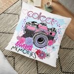 Love Yaprak Detaylı Özel Tasarım Yer Minderi - 70 x 70 cm Realhomes