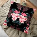 Lacivert Zeminli Amazon Ormanları Temalı Modern Yer Minderi - 70 x 70 cm Realhomes