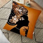 Afrikan Yağlı Boya Çizimli 3D Dekoratif Yer Minderi - 70 x 70 cm Realhomes