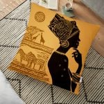 Siyahi Kadın Tasarımlı 3D Dijital Baskılı Modern Yer Minderi - 70 x 70 cm Realhomes