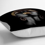 - yerminderi-YER-3348-1 - Realhomes  Siyahi Kadın Özel Tasarımlı Modern Dekoratif Yer Minderi - 70 x 70 cm Realhomes