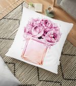 - yerminderi-YER-3354 - Realhomes  Coco Parfüm Tasarımlı Dijital Baskılı Modern Yer Minderi - 70 x 70 cm Realhomes