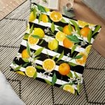 Renkli Zigzag Tasarımlı 3D Dijital Baskılı Yer Minderi - 70 x 70 cm Realhomes