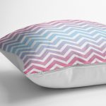 - yerminderi-YER-3357-1 - Realhomes  Renkli Zigzag Tasarımlı 3D Dijital Baskılı Yer Minderi - 70 x 70 cm Realhomes