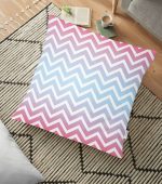 - yerminderi-YER-3357 - Realhomes  Renkli Zigzag Tasarımlı 3D Dijital Baskılı Yer Minderi - 70 x 70 cm Realhomes