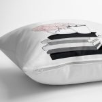 - yerminderi-YER-3371-1 - Realhomes  Gül Kitap ve Kahve Tasarımlı Dijital Baskılı Yer Minderi - 70 x 70 cm Realhomes