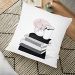 Siyah Zeminde Sweet Holiday Tasarımlı Dijital Baskılı Yer Minderi - 70 x 70 cm Realhomes