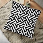 Sarı Gri Zigzag Desenli Modern Tasarımlı Dekoratif Yer Minderi - 70 x 70 cm Realhomes