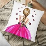 Yeşil Palmiye Yaprakları Özel Tasarımlı Dekoratif Yer Minderi - 70 x 70 cm Realhomes