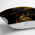 - yerminderi-YER-3385-1 - Realhomes  Afrika Gold İnsan Figürlü Modern Dekoratif Yer Minderi - 70 x 70 cm Realhomes