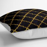 - yerminderi-YER-3393-1 - Realhomes Gold Detaylı Ogea Desenli Dekoratif Modern Yer Minderi - 70 x 70 cm Realhomes