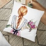 Açık Pempe Pink Yazılı Modern Dekoratif Yer Minderi - 70 x 70 cm Realhomes