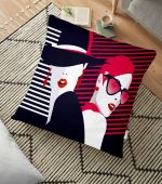 - yerminderi-YER-3398 - Realhomes  Fashion Womens Popart Modern Tasarımlı Yer Minderi - 70 x 70 cm Realhomes