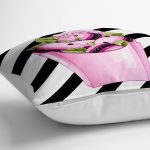 - yerminderi-YER-3399-1 - Realhomes  Coco Pops Pempe Siyah Tasarımlı Modern Dekoratif Yer Minderi - 70 x 70 cm Realhomes