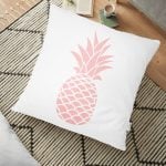 Suluboya İnce Yapraklar Modern Tasarımlı Dekoratif Yer Minderi - 70 x 70 cm Realhomes