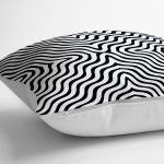 - yerminderi-YER-3407-1 - Realhomes Siyah Geometrik Çizgiler Özel Tasarımlı Dekoratif Yer Minderi - 70 x 70 cm Realhomes