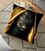 Afrika Kadın İnsan Figürlü Modern Dekoratif Yer Minderi - 70 x 70 cm Realhomes