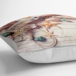 - yerminderi-YER-3418-1 - Realhomes  Deniz Yıldızı Tasarımlı Dijital Baskılı Dekoratif Yer Minderi - 70 x 70 cm Realhomes