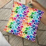 Renkli Mozaik Desenli Dijital Baskılı Yer Minderi - 70 x 70 cm Realhomes