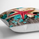 RealHomes Deniz Yıldızı Baskılı Dekoratif Yer Minderi - 70 x 70 cm Realhomes