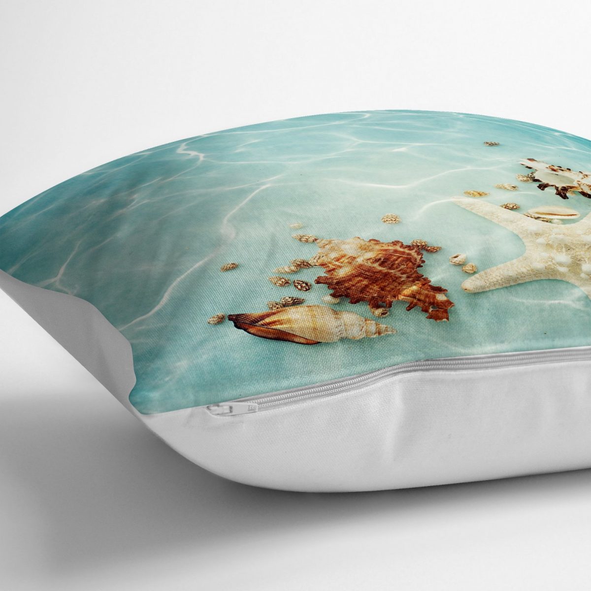 RealHomes Deniz Yıldızı Tasarımlı Dijital Baskılı Dekoratif Yer Minderi - 70 x 70 cm Realhomes