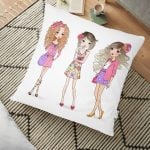 Pop Art Karikatür Tasarımlı Dijital Baskılı Dekoratif Yer Minderi - 70 x 70 cm Realhomes