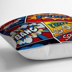 - yerminderi-YER-3464-1 - Realhomes  Pop Art Karikatür Tasarımlı Dijital Baskılı Dekoratif Yer Minderi - 70 x 70 cm Realhomes