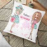 Modern Tasarımlı Kırmızı Kalpler Desenli Dijital Baskılı Yer Minderi - 70 x 70 cm Realhomes