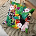 Pembe Zeminli Sevimli Kedicik Desenli Dekoratif Yer Minderi - 70 x 70 cm Realhomes