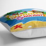 - yerminderi-YER-3481-1 - Realhomes  Summer Holiday Tasarımlı Dijital Baskılı Dekoratif Yer Minderi - 70 x 70 cm Realhomes