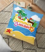 - yerminderi-YER-3481 - Realhomes  Summer Holiday Tasarımlı Dijital Baskılı Dekoratif Yer Minderi - 70 x 70 cm Realhomes