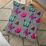 Suluboya Yaz Meyveleri Tasarımlı Dijital Baskılı Dekoratif Yer Minderi - 70 x 70 cm Realhomes