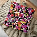 Turkuaz Zeminli Kedicikler Tasarımlı Modern Hayvan & Kedi Minderi - 70 x 70 cm Realhomes