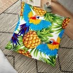 Mavi Zeminli Pop Art Tasarımlı Dijital Baskılı Dekoratif Yer Minderi - 70 x 70 cm Realhomes