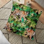 Sarı Zeminli Popart Tasarımlı Dijital Baskılı Dekoratif Yer Minderi - 70 x 70 cm Realhomes