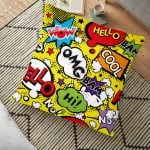 Siyah Zeminli Amazon Ormanı Tasarımlı Dijital Baskılı Dekoratif Yer Minderi - 70 x 70 cm Realhomes