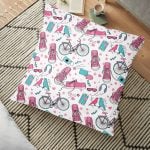 Sarı Zeminli Popart Tasarımlı Dijital Baskılı Dekoratif Yer Minderi - 70 x 70 cm Realhomes