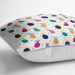 - yerminderi-YER-3511-1 - Realhomes  Krem Zeminli Ananas Çizimli Dijital Baskılı Dekoratif Yer Minderi - 70 x 70 cm Realhomes