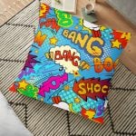 Geometrik Zeminli Mor Zambaklar Dekoratif Yer Minderi - 70 x 70 cm Realhomes