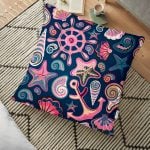 Pembe Mavi Flamingo Tasarımlı Dijital Baskılılı Dekoratif Yer Minderi - 70 x 70 cm Realhomes