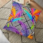 Mavi Zigzag Zeminli Çapa Desenli Dijital Baskılı Dekoratif Yer Minderi  - 70 x 70 cm Realhomes