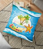 Summer 3D Denizci Tasarımlı Dijital Baskılı Dekoratif Yer Minderi - 70 x 70 cm Realhomes